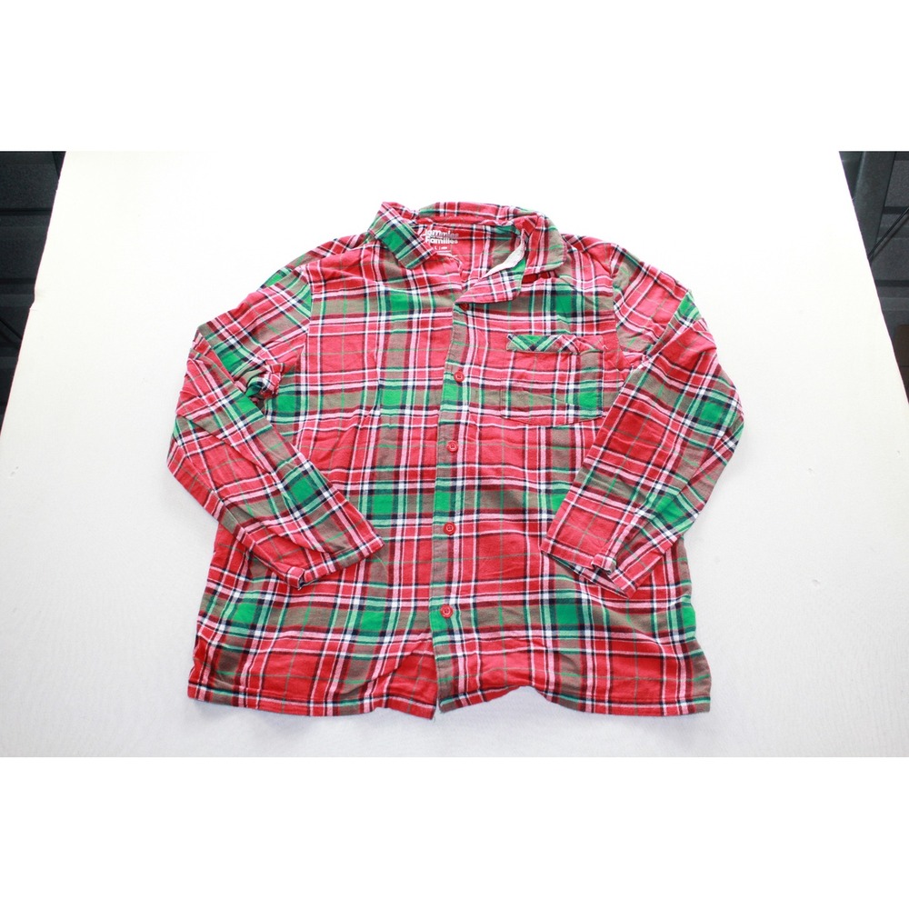 Jammies For Your Families Pajama Top Mens Large Red  Plaid Flannel Cotton